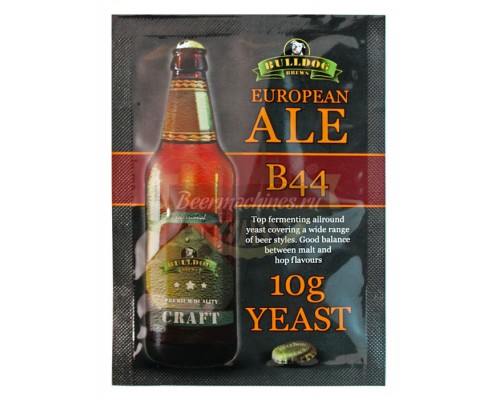 Сухие пивоваренные дрожжи BullDog B44 European Ale, 10 г