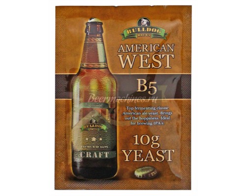 Сухие пивоваренные дрожжи BullDog B5 American West, 10 г